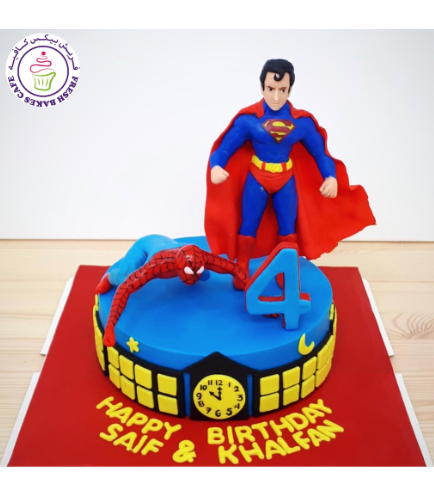 Spider-Man Themed Cake - 3D Character & 3D Superman