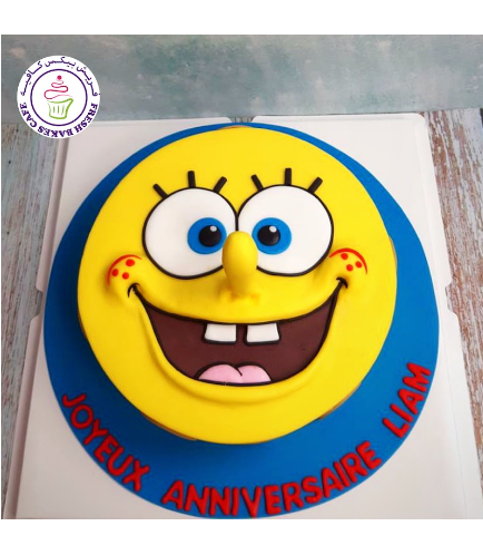 SpongeBob SquarePants Themed Cake - SpongeBob SquarePants - 2D Cake - Round Cake