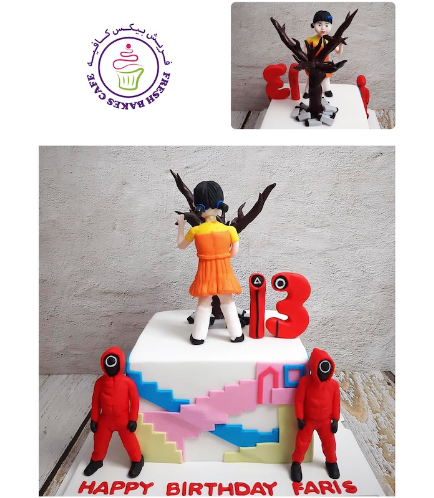 Squid Game Themed Cake - 3D Cake Toppers 02