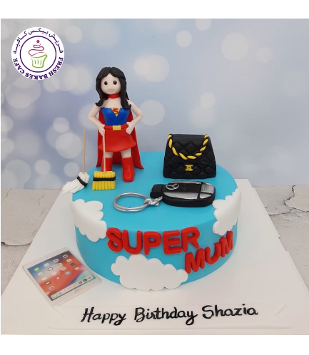 Super Mum Themed Cake - 3D Character & Cake Toppers