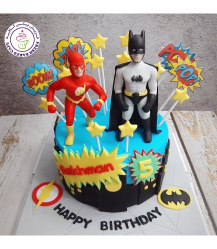 Superheroes Themed Cake - 3D Characters - 1 Tier 04