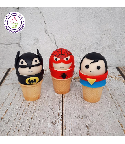 Superheroes Themed Cone Cake Pops - Characters 03