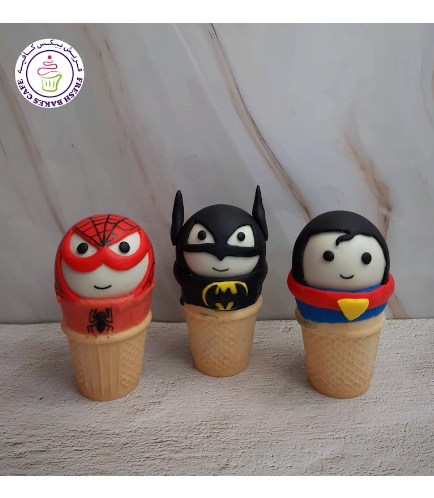 Superheroes Themed Cone Cake Pops - Characters 03