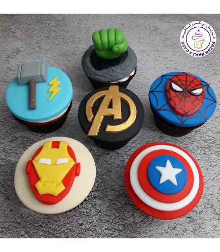 Superheroes Themed Cupcakes - Avengers - Logos 01