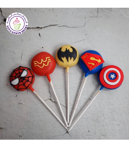 Superheroes Themed Donut Pops - Logos
