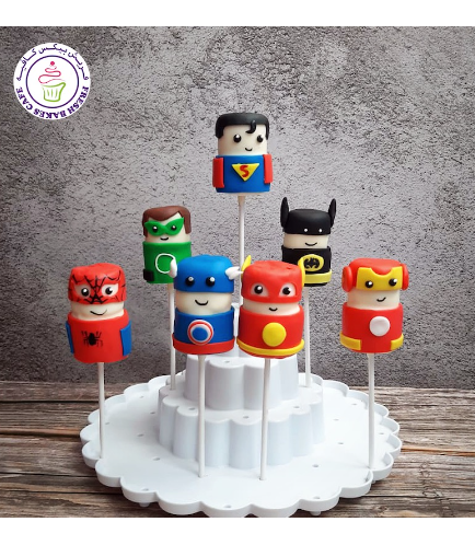 Superheroes Themed Marshmallow Pops