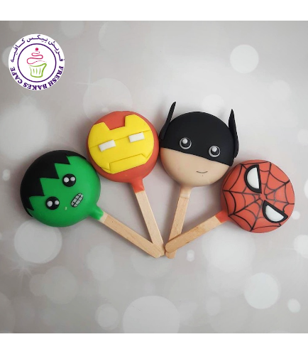 Superheroes Themed Popsicakes - Characters Faces