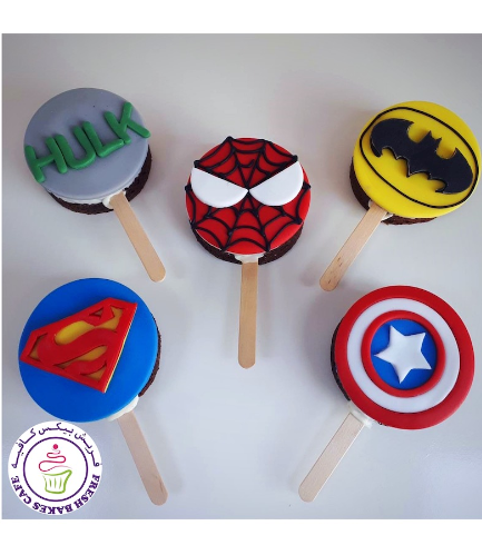 Superheroes Themed Popsicakes - Logos - Round 02