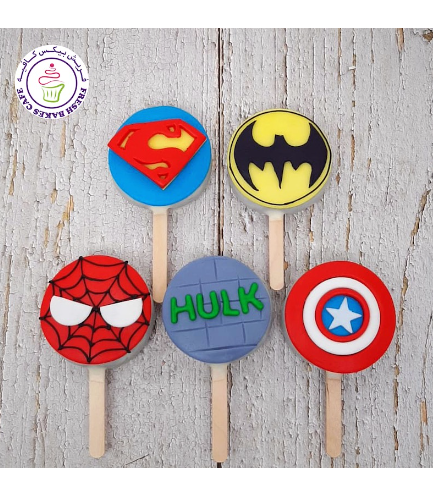 Superheroes Themed Popsicakes - Logos - Round 02