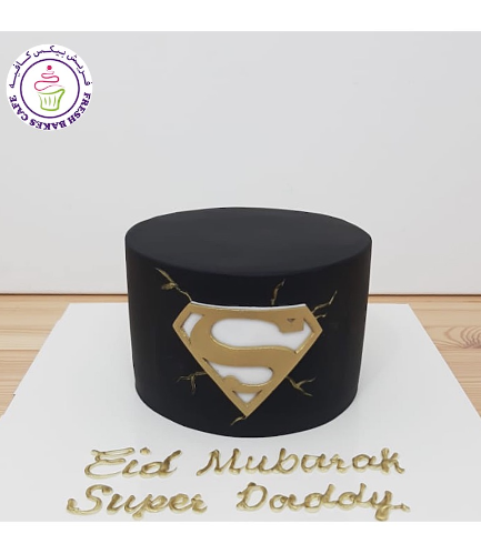 Superman Themed Cake - Logo - Black & Gold
