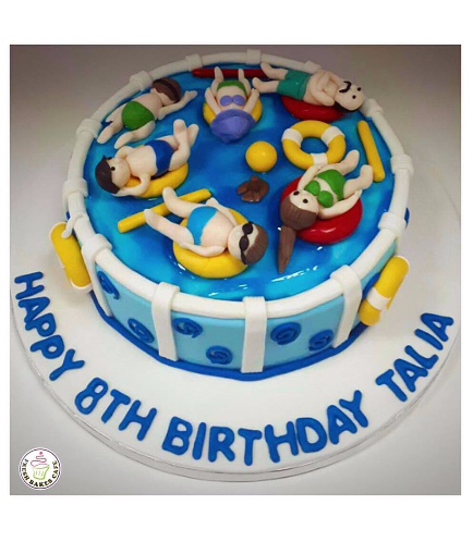 Swimming Pool Themed Cake - 3D Cake Toppers 01