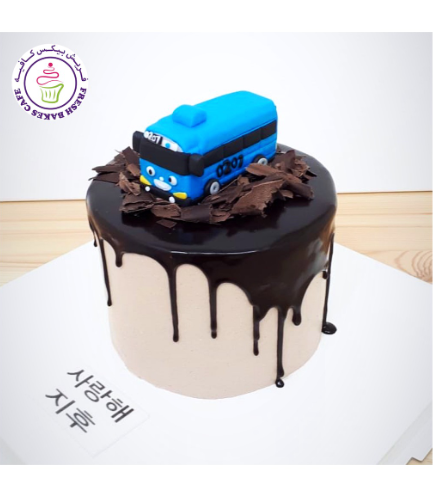 Bus Themed Cake - Tayo the Little Bus - 3D Cake Topper 03