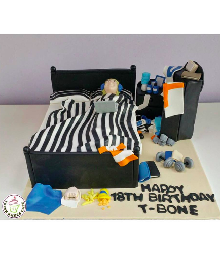 Teenage Boy Themed Cake - Sleeping 02