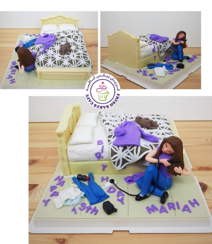 Teenage Girl Themed Cake - 3D Character & Bedroom 01