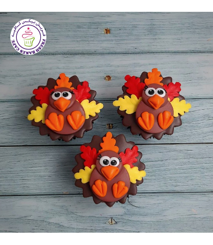 Cupcakes - Turkeys - 2D Toppers 01