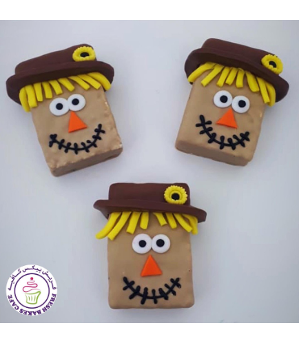 Thanksgiving Themed Krispie Treats - Scarecrows