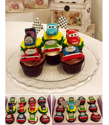 Cupcakes - Thomas the Train & Disney Pixar Cars - 2D & 3D Fondant Toppers