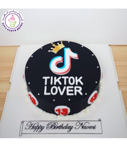 TikTok Themed Cake - Logo - 1 Tier 01