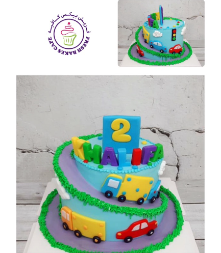 Transportation Themed Cake -2D Cake Toppers 02
