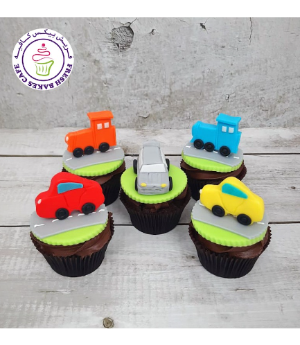 Transportation Themed Cupcakes - 3D Toppers 01