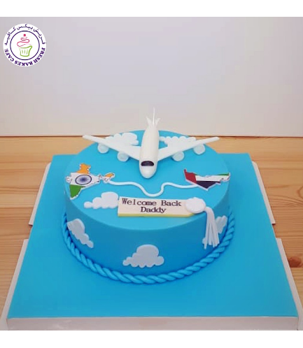 Cake - Airplane - 3D Cake Topper & Maps - Fondant Cake 03