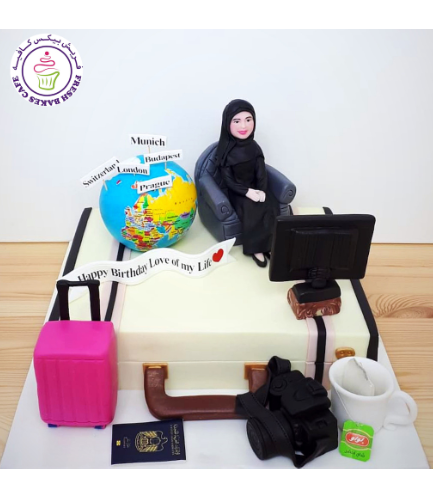 Cake - Suitcase - 3D Cake - 3D Globe & Character - Woman