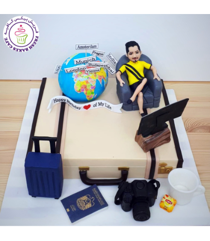 Cake - Suitcase - 3D Cake - 3D Globe & Character - Man