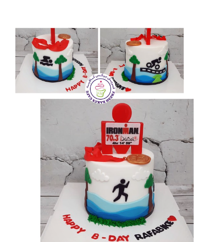 Triathlon Themed Cake - 2D Cake Toppers 03