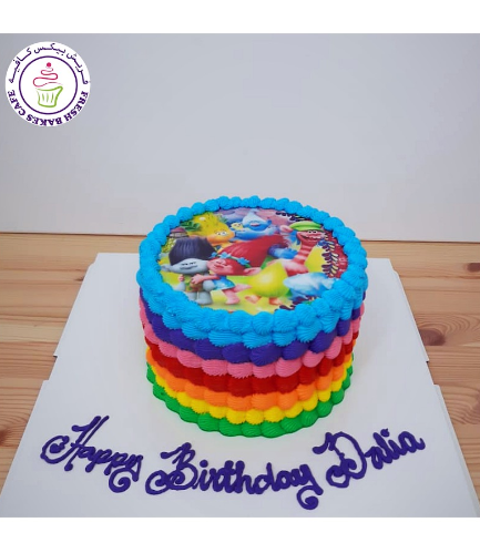 Cake - Rainbow - Cream - Printed Picture