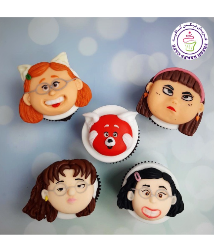Turning Red Themed Cupcakes - Characters