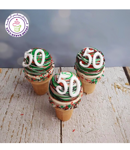 Cone Cake Pops - Flag Colors - Numbers