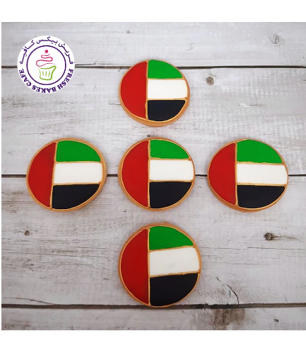 Cookies - Flag - Round - Royal Icing