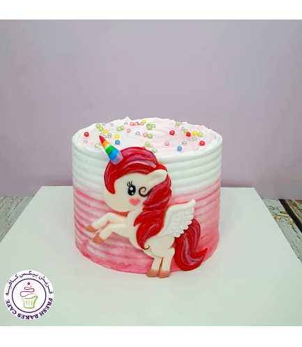 Cake - Unicorn with Wings - Fondant Picture - 1 Tier