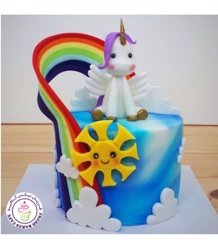 Cake - 3D Cake Topper - Unicorn with Wings - 1 Tier 004