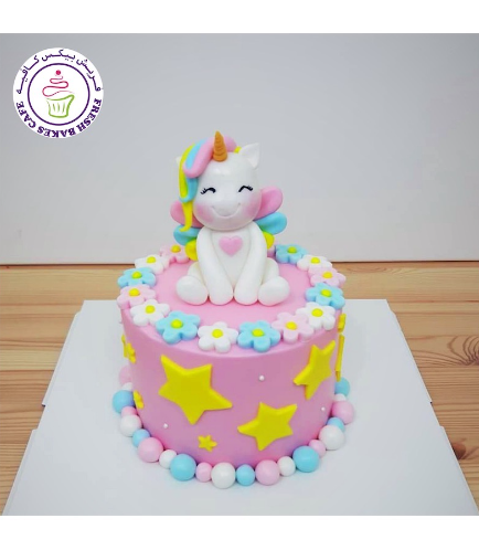 Cake - 3D Cake Topper - Unicorn with Wings - 1 Tier 005