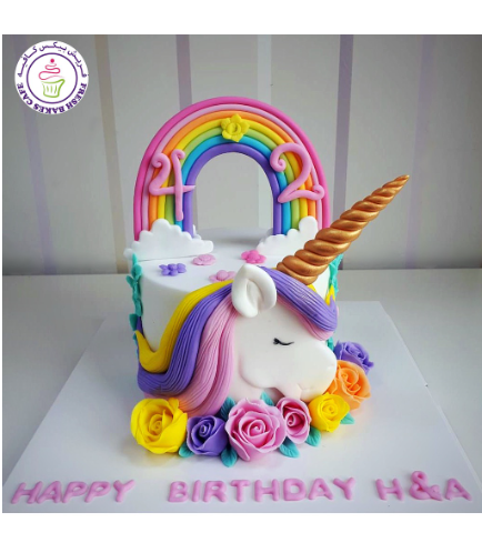 Cake - Picture - 2D Fondant - Front - Right - 1 Tier 002a