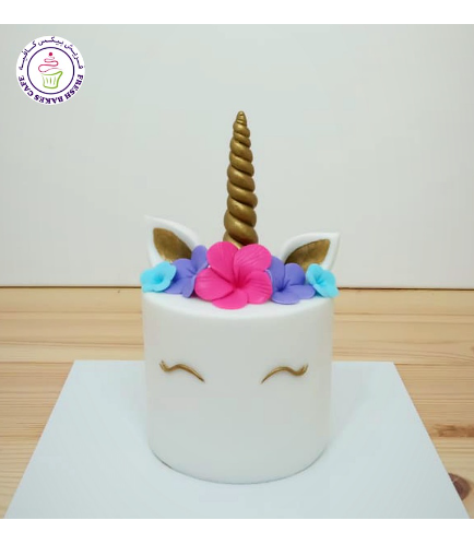Cake - Unicorn - Fondant Cake - Flowers - 1 Tier 04