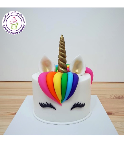 Cake - Unicorn - Fondant Cake - Hair - 1 Tier 003