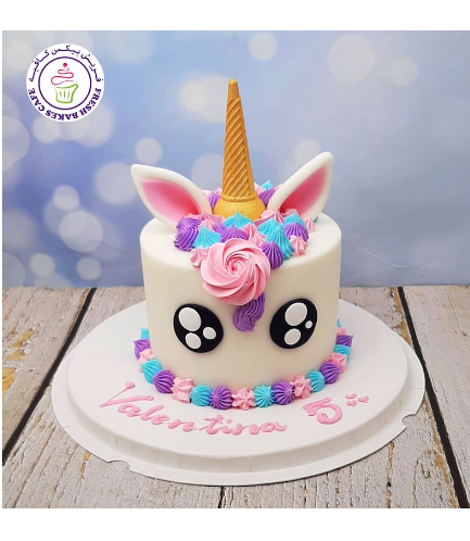Cake - Unicorn - Fondant Cake - Ice Cream & Big Eyes