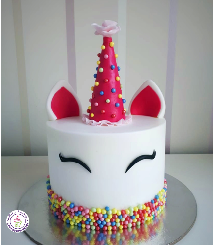 Cake - Party Hat - Unicorn - 2D Cake