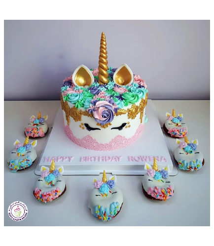 Cake - Unicorn - Fondant Cake - Lace Design 02b