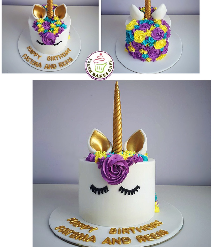 Cake - Unicorn - Fondant Cake - Cream Piping - 1 Tier 013