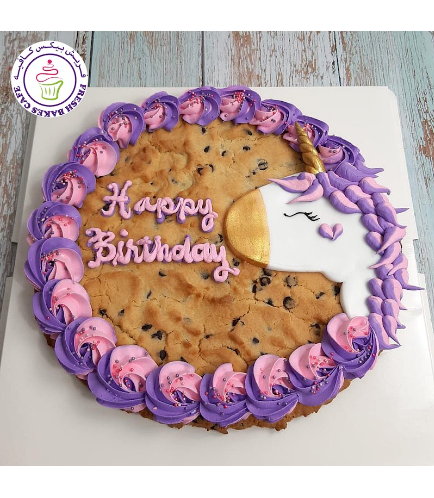 Cookie Cake - Chocolate Chip Cookie Cake - 2D Cake Topper - Face - Side View 01