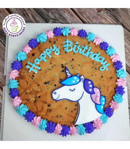 Cookie Cake - Chocolate Chip Cookie Cake - 2D Cake Topper - Face - Side View 02
