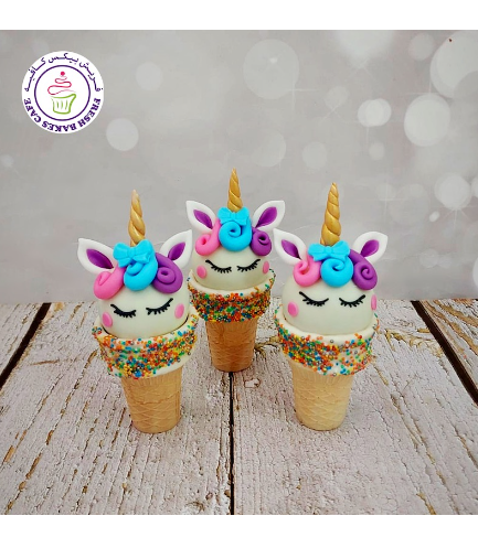 Unicorn Themed Unicorn Themed Cone Cake Pops - Hair & Bow Tie
