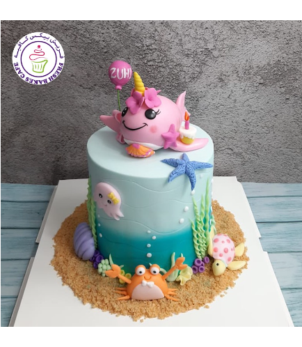 Whale Themed Cake - Unicorn Whale - 3D Cake Topper