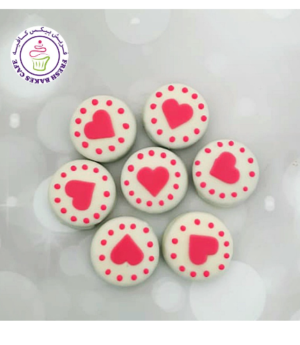 Chocolate Covered Oreos - Hearts 01 - Pink