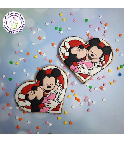 Cookies - Hearts - Minnie & Mickey Mouse
