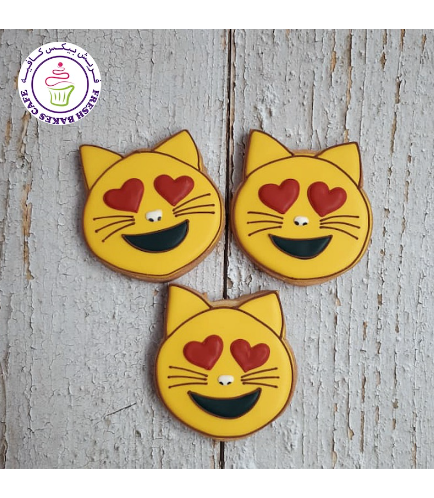 Emoji Themed Cookies - Valentine's - Cats