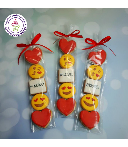 Emoji Themed Cookies - Valentine's - Minis